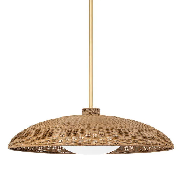 Product Image 4 for Delano 1-Light Extra-Large Vintage Gold Leaf Pendant Light from Hudson Valley