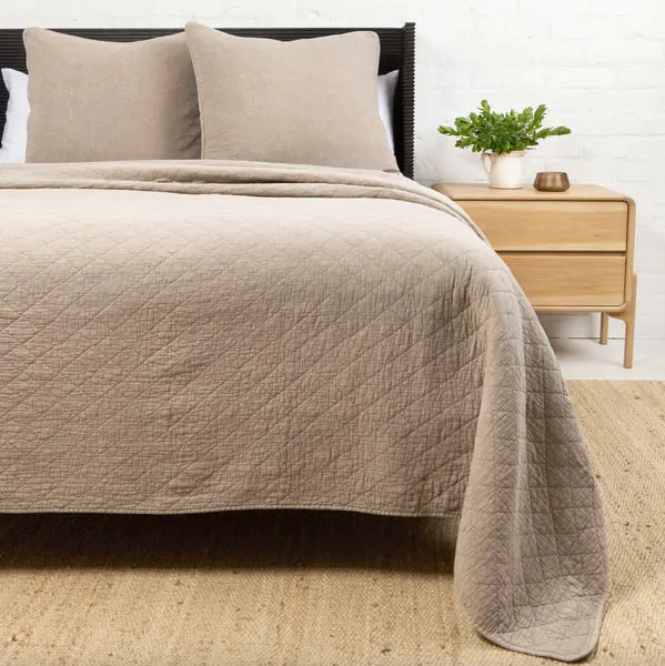 Product Image 1 for Huntington Cotton Queen Coverlet - Taupe from Pom Pom at Home