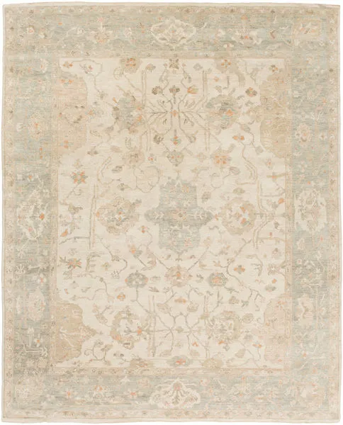 Product Image 1 for Normandy Hand-Knotted Wool Light Gray / Light Sage Rug - 8' x 10' from Surya
