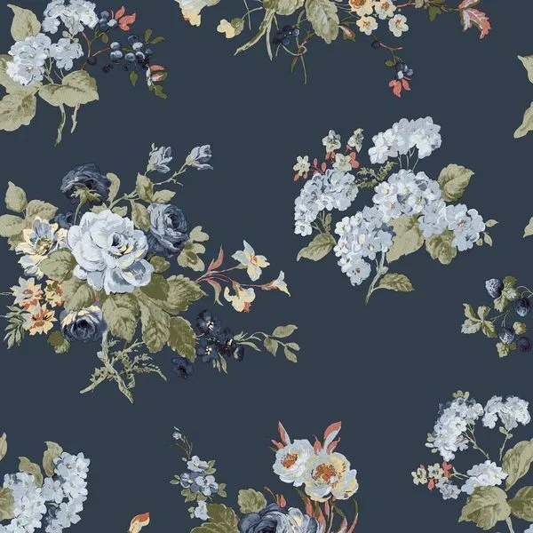 Product Image 1 for Laura Ashley Rosemore Midnight Seaspray Wallpaper from Graham & Brown
