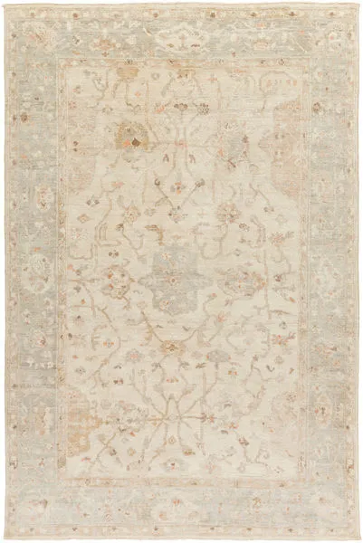 Product Image 1 for Normandy Hand-Knotted Wool Light Gray / Light Sage Rug - 2' x 3' from Surya