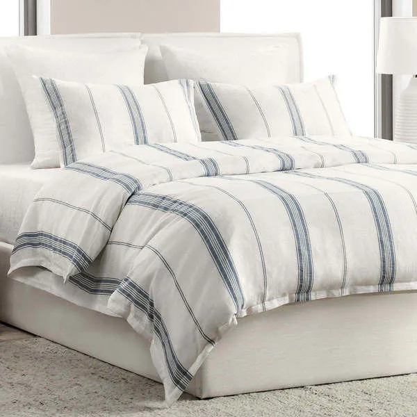 Product Image 1 for Brooke Blue Stripe Linen Cashmere Duvet Cover from Classic Home Furnishings