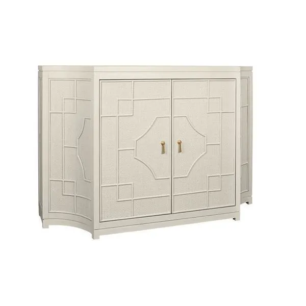 Product Image 1 for Two Door Decorative Rattan Overlay Cabinet With Curved Ends Painted from Worlds Away