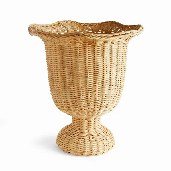 Product Image 1 for Myra Rattan Scalloped Edge Footed Urn from Napa Home And Garden