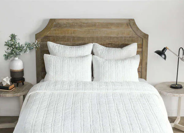 Product Image 1 for Carly 3-Piece White Cotton Fabric Quilt Bedding Set from Classic Home