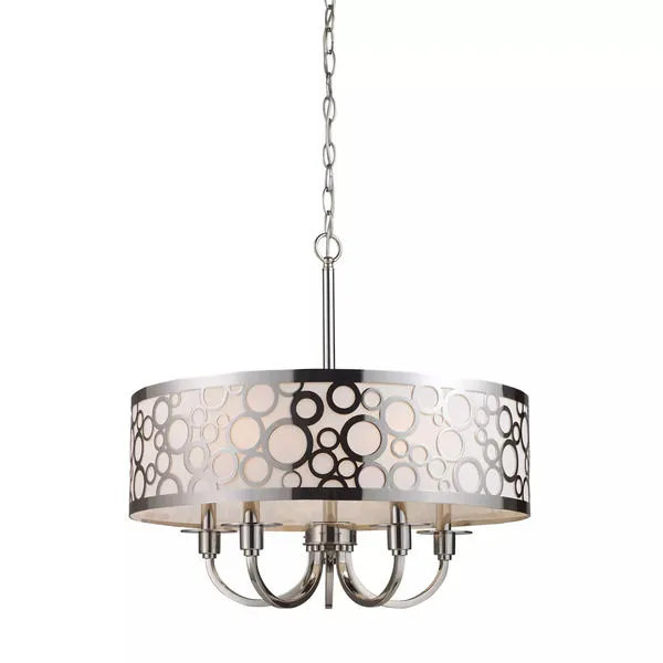 Product Image 2 for Retrovia 5 Light Chandelier In Polished Nickel from Elk Lighting