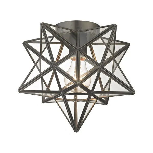 Product Image 1 for Moravian Star Flush Mount   Bronze With Clear Glass from Elk Home