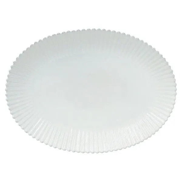 Product Image 1 for Pearl 20'' Scalloped Ceramic Stoneware Oval Platter - White from Costa Nova