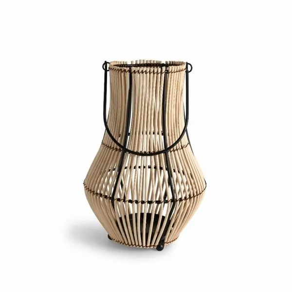 Product Image 1 for Natural Lantern Iron & Bamboo Dia 8" from BIDKHome