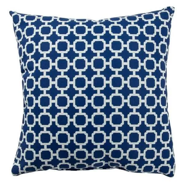 Product Image 2 for Hockley Blue/ White Trellis Indoor/ Outdoor Throw Pillow 18 Inch from Jaipur 
