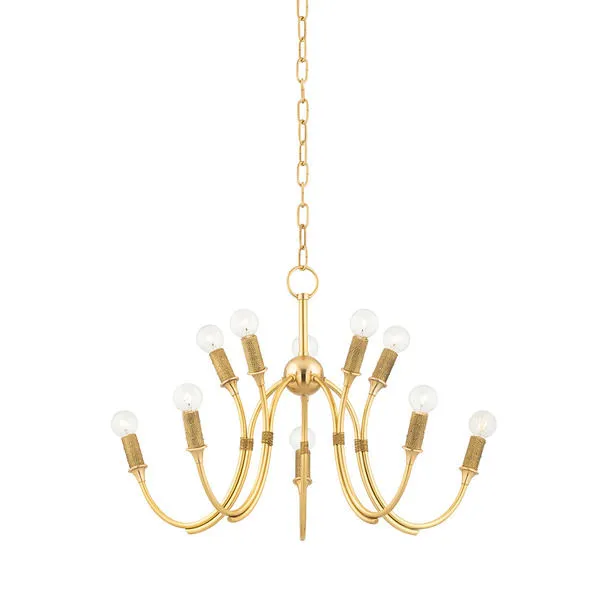 Product Image 8 for Amboy 10-Light Aged Brass Chandelier from Hudson Valley