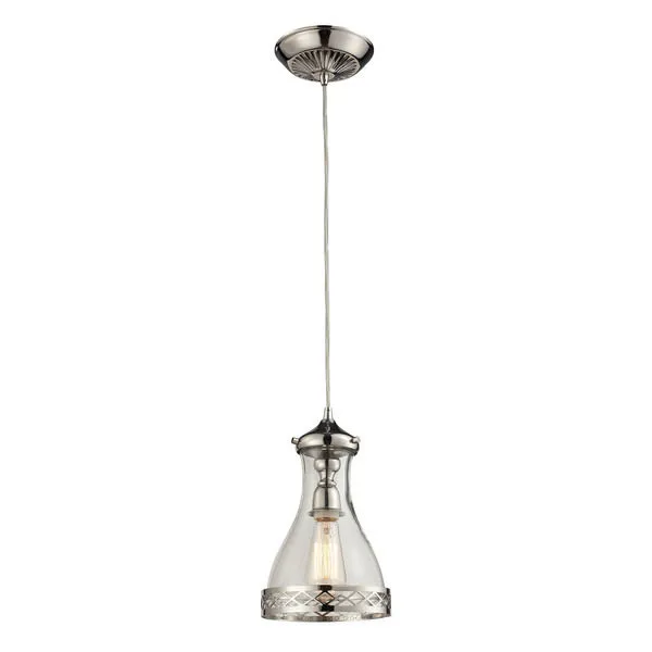 Product Image 2 for Brookline 1 Light Pendant In Polished Nickel from Elk Lighting