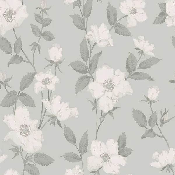 Product Image 1 for Laura Ashley Fleurir Smoke Green Wallpaper from Graham & Brown