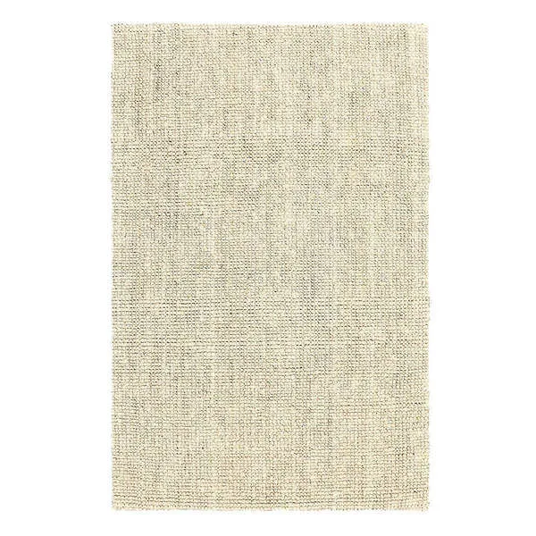 Neutral natural fiber rug with chunky handspun jute boucle weave in rectangular shape