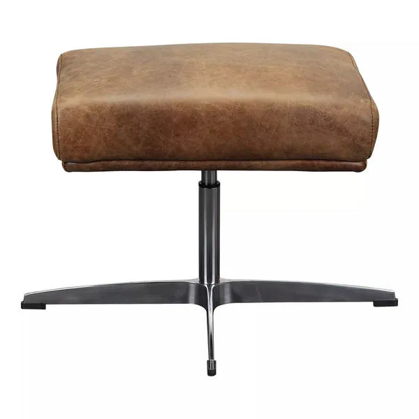 Product Image 4 for Faris Leather Ottoman Light Brown from Moe's