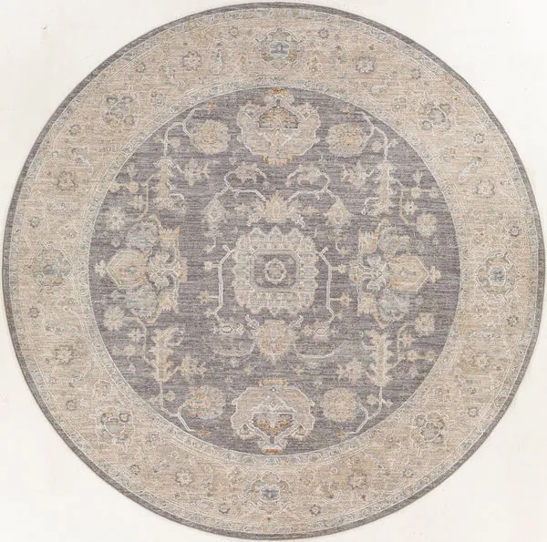 Product Image 1 for Avant Global-Inspired Wool Charcoal / Beige Rug - 5'3" Round from Surya