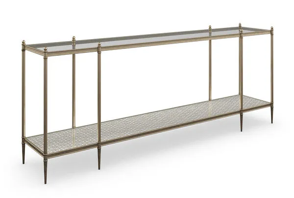 Product Image 1 for Gold Glass Modern Rectangular Perfection Console Table from Caracole