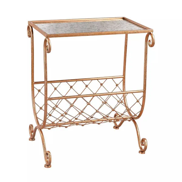 Product Image 1 for Copper Side Table With Magazine Rack from Elk Home