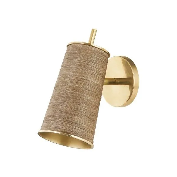 Product Image 1 for Delran 1-Light Rattan & Aged Brass Wall Sconce from Hudson Valley