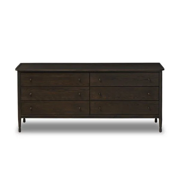 Product Image 1 for Franny Espresso Oak Veneer 6 Drawer Dresser from Four Hands