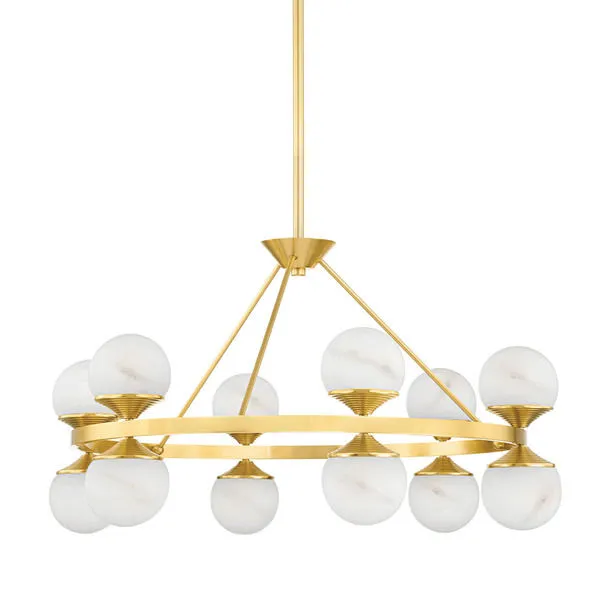 Product Image 1 for Grafton 12-Light Chandelier - Aged Brass from Hudson Valley