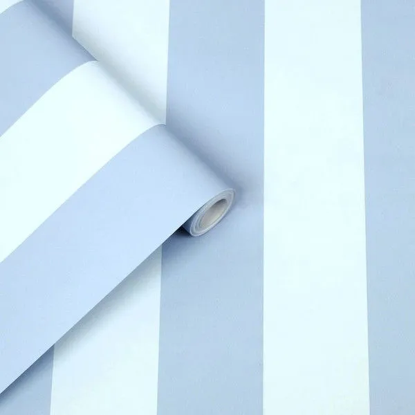 Product Image 1 for Laura Ashley Lille Matte Stripe Blue Sky Wallpaper from Graham & Brown