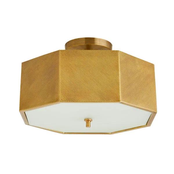 Product Image 1 for Grespan Antique Gold Brass Iron Semi-Flush Mount from Arteriors