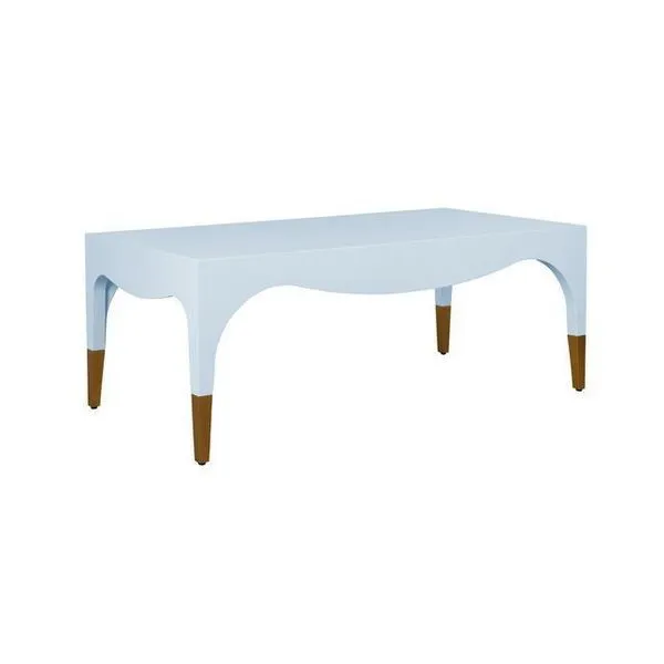Product Image 1 for Tapered Leg Coffee Table With Antique Brass Foot Caps from Worlds Away