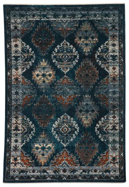 Product Image 10 for Lia Medallion Blue/ Rust Rug from Jaipur 