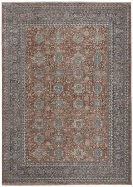 Product Image 11 for Marquette Rust / Blue Traditional Area Rug - 2'8" x 10' from Feizy Rugs