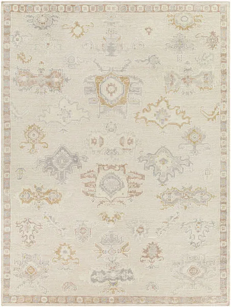 Product Image 1 for Revere Vintage-Inspired Hand-Knotted Cream / Tan Rug - 8' x 10' from Surya
