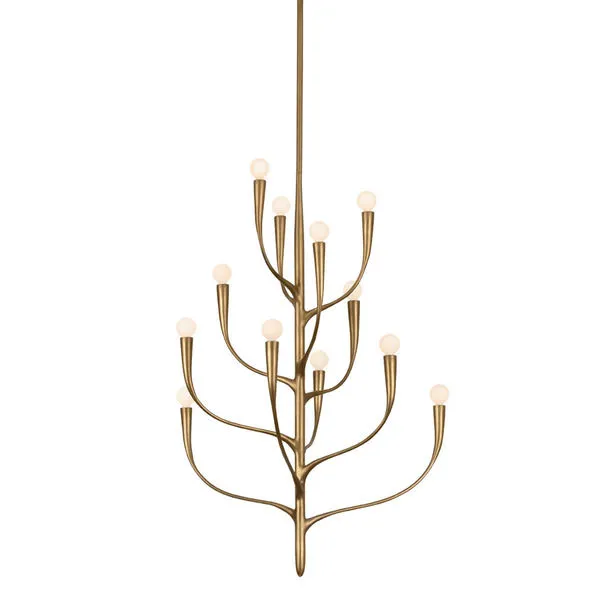 Product Image 1 for Labra Patina Gold Leaf Chandelier from Hudson Valley