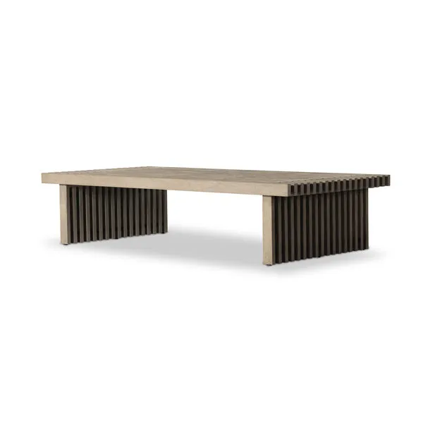Product Image 1 for Haskell Cream Wooden Outdoor Coffee Table - Weathered Grey from Four Hands