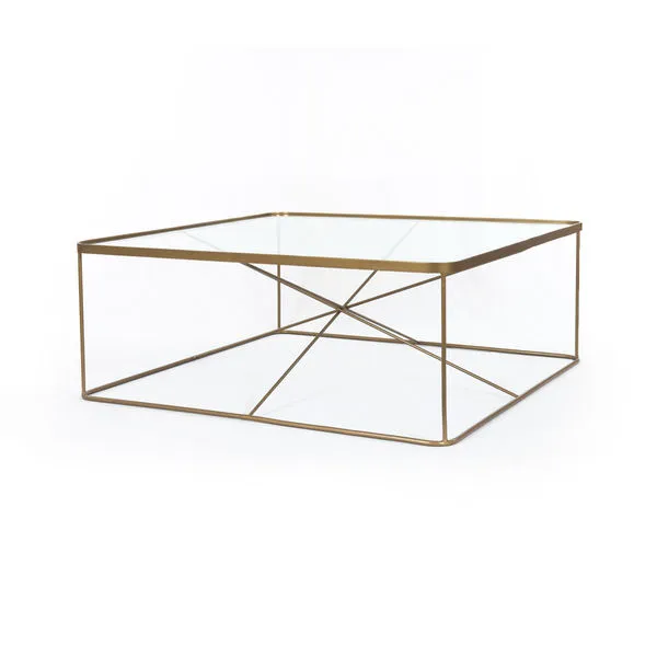 Product Image 3 for Lucas Square Coffee Table Antique Brass from Four Hands