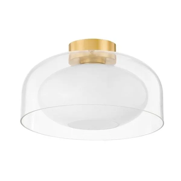 Product Image 1 for Giovanna Aged Brass Glass shade Flush Mount from Mitzi
