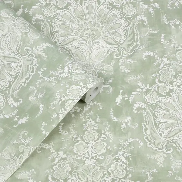 Product Image 1 for Laura Ashley Maddox Sage Green Wallpaper from Graham & Brown