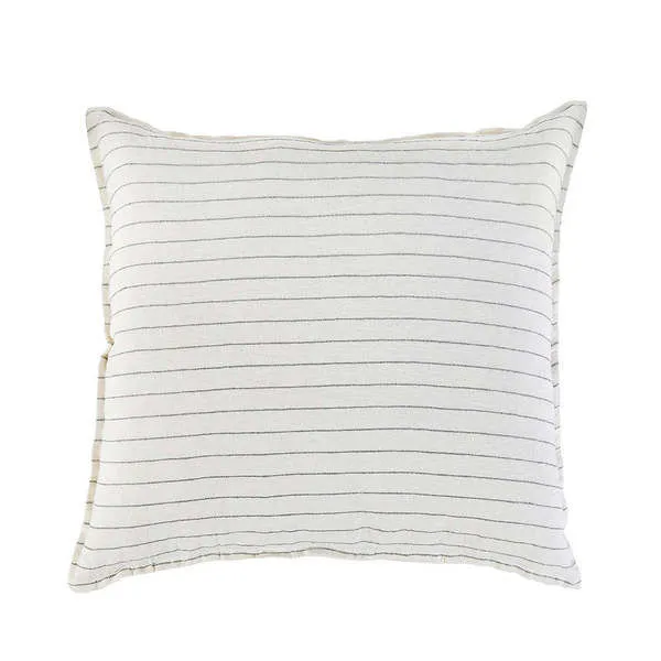 Product Image 1 for Blake Striped Linen Euro Sham - Cream / Grey from Pom Pom at Home