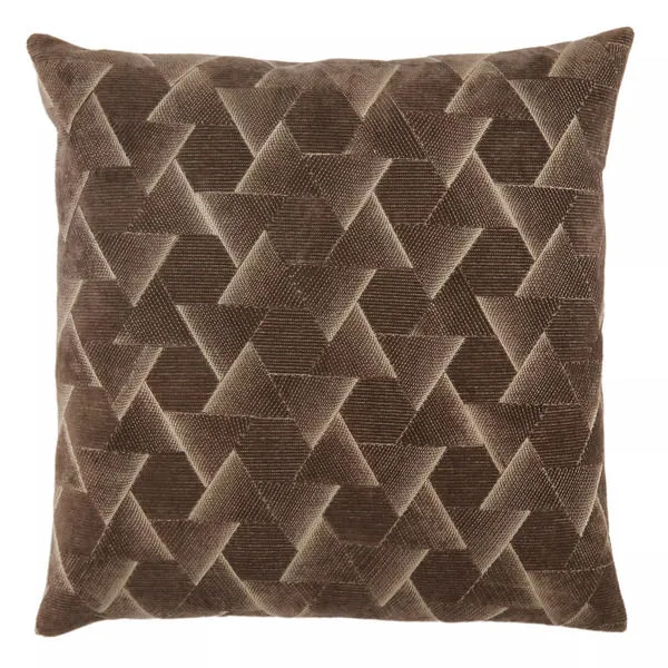 Product Image 9 for Jacques Geometric Dark Taupe/ Silver Throw Pillow 22 inch from Jaipur 