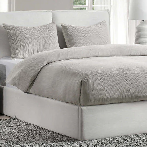 Product Image 1 for Camille 3-Piece Gray Linen Blend Fabric Duvet from Classic Home