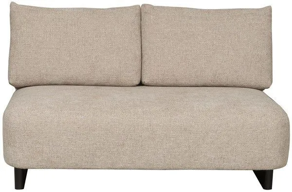 Lola Modular Sectional armless loveseat in Jasper Pebble fabric with rounded silhouette and plush cushioning