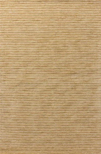 Sunday Wheat Ivory Rug with hand-tufted wool pinstripe pattern in warm wheat and ivory tones