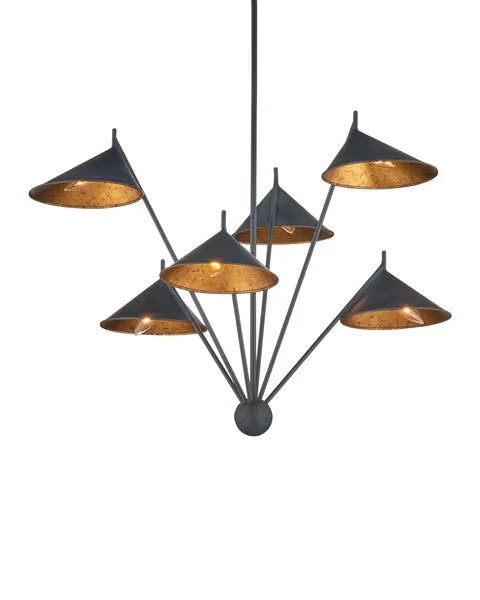 Product Image 1 for Serpa Medium Black Chandelier from Currey & Company