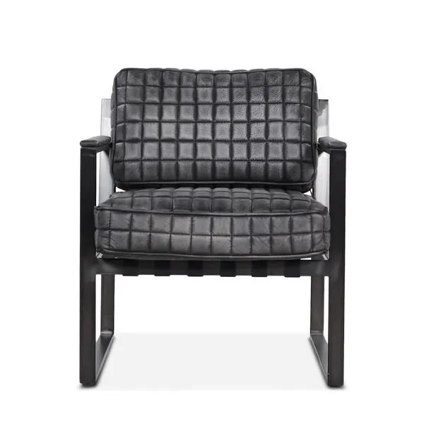 Product Image 5 for Chiavari Brushed Black Leather Armchair from World Interiors