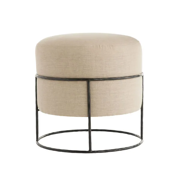 Product Image 1 for Montreal White Facet Cream Chenille Ottoman from Arteriors