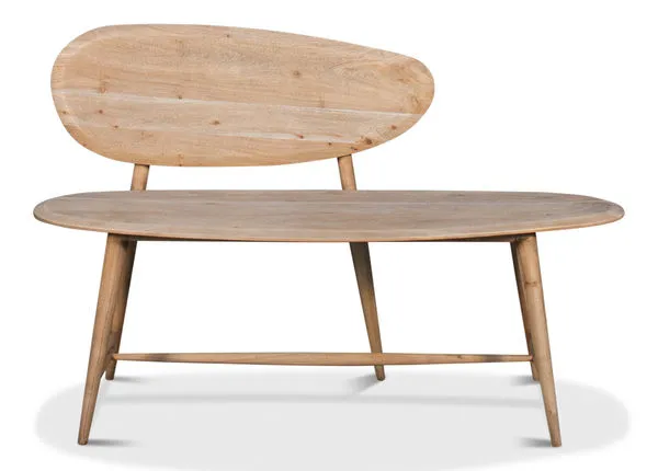 Product Image 4 for Pebble Bench (1 Back) Lionskin Finish from Sarreid Ltd.