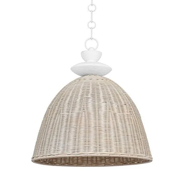 Product Image 1 for Kahn Gesso White 1-Light Pendant from Troy Lighting
