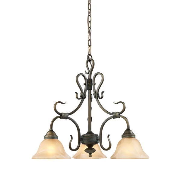Product Image 1 for Buckingham 3 Lt Chandelier In Vintage Antique W/Amb Gl from Elk Lighting