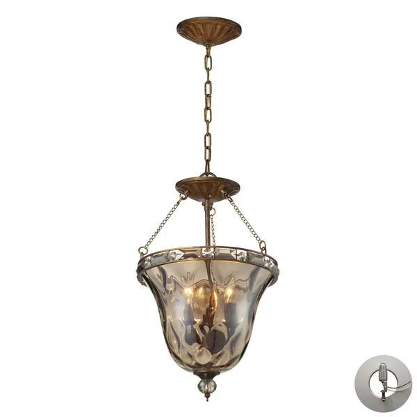 Product Image 2 for Cheltham 3 Light Pendant In Mocha With Adapter Kit from Elk Lighting