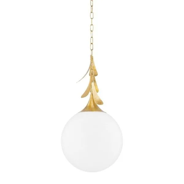 Product Image 1 for Victoria 1-Light Modern Decorative Vintage Gold Leaf Large Pendant from Mitzi
