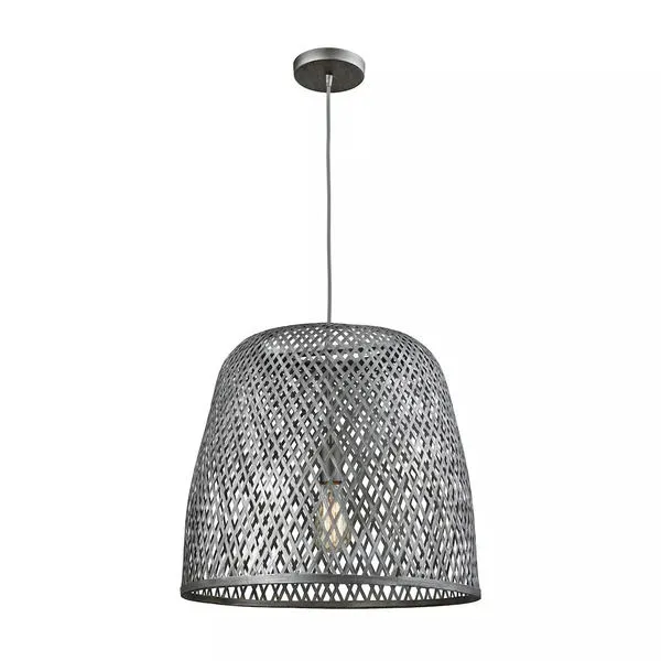 Product Image 3 for Pleasant Fields 1 Light Basket Pendant In Weathered Grey from Elk Lighting